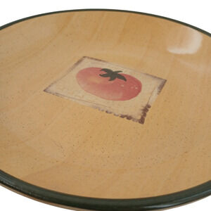 Italian 9.5” Vegetable Pasta Bowl Tomato Design Made in Italy Ceramic